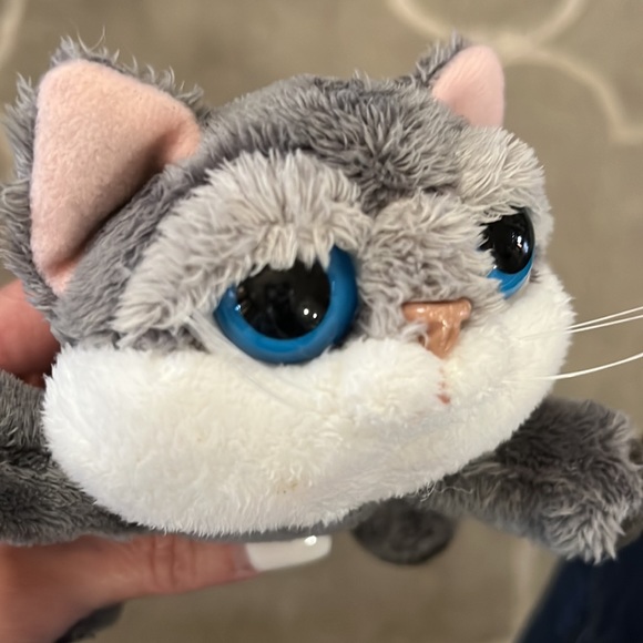 Russ Berrie Smokie Grey gray cat 5” plush plushie big blue eyes stuffed animal - Picture 8 of 15